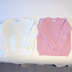 2 Little English Size 6 Cable Sweaters!!